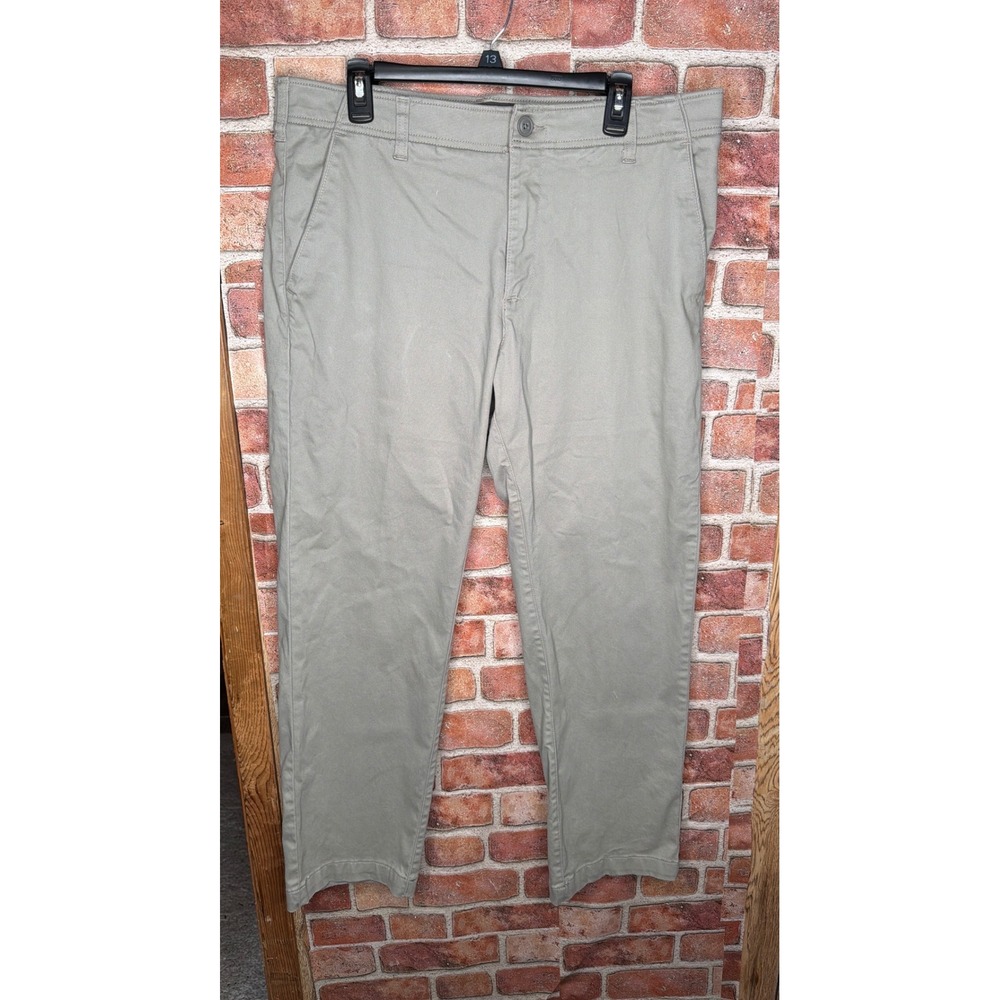 Lee Extreme Comfort Straight Fit Khaki Gray Chino Pants Mens 40x29 Stretch Work